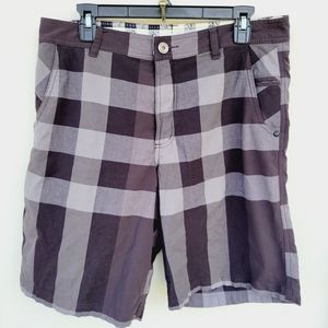 Lululemon mens kahuna checkered Golf Shorts size 36 black Grey